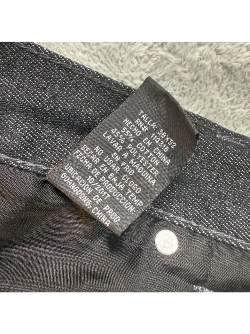 Mecca Jeans Mens 38x32 Black Regular Straight Denim Pants Casual Streetwear Y2K